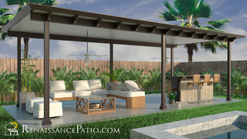 Freestanding Backyard Gazebo Pergola Roof in Pompano Beach - Miami First Remodeling